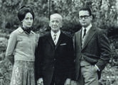1966: Siblings Eva and Hans Peter with their father and company founder Andreas Stihl. From left to right: Eva Mayr-Stihl, Andreas Stihl, Hans Peter Stihl.