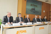 The Executive Board of the STIHL Group at the fall press conference 2012 from left to right: Wolfgang Zahn, Karl Angler, Norbert Pick, Dr. Bertram Kandziora, Dr. Michael Prochaska.