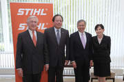 From left: STIHL Advisory Board Member Dr. Rüdiger Stihl, the under secretary Trade and Investment of the Philippines, Ponciano Manalo, the Secretary of Trade and Industry, Gregory Domingo and Vice Chairman of the STIHL Advisory Board Eva Mayr-Stihl