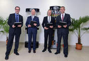 From left to right: Stéphane Poggi, CEO FELCO Motion, Dr. Nikolas Stihl, Chairman of the STIHL Advisory and Supervisory Board, Norbert Pick, STIHL Executive Board Member Marketing and Sales, Christophe Nicolet, CEO FELCO.