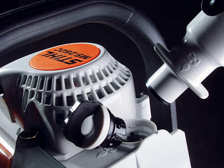 :Filling system, 1989The filling system allows no-drip refueling of chain saws and other outdoor power equipment – and it stops automatically when the tank is full. This reduces fuel consumption and also protects the environment from leaking or overflowing gasoline.