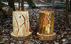 Log lantern DIY