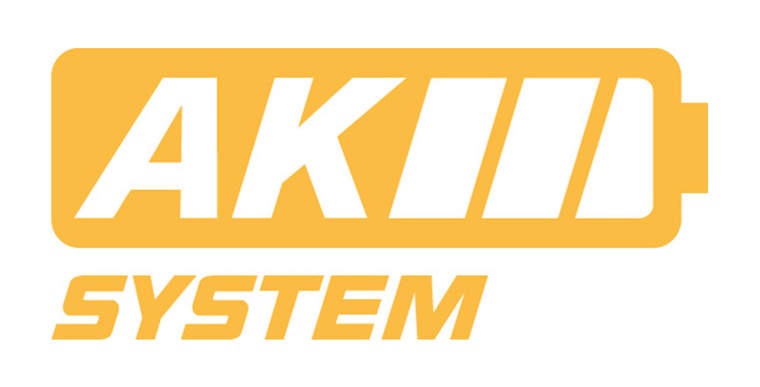 Logo of the AK system from STIHL in the form of a yellow battery icon